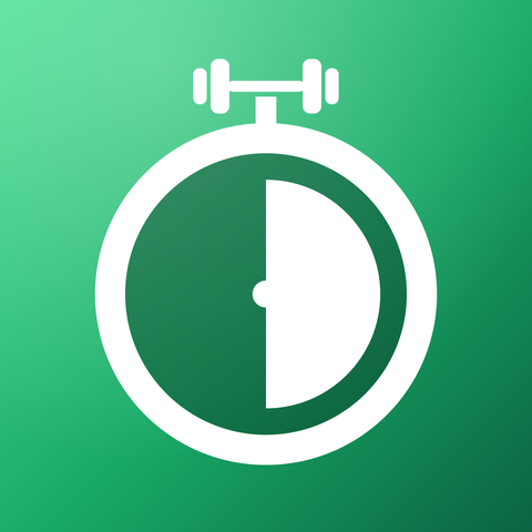 30-Minute Gym app icon: a stopwatch with a dumbbell on top